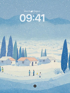 Winter Village Serenity Wallpaper, iPhone Duo cover screen