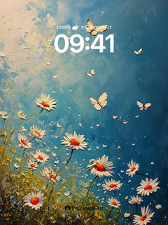 Serenity Bloom Wallpaper with Fluttering Wings, iPhone Duo cover screen
