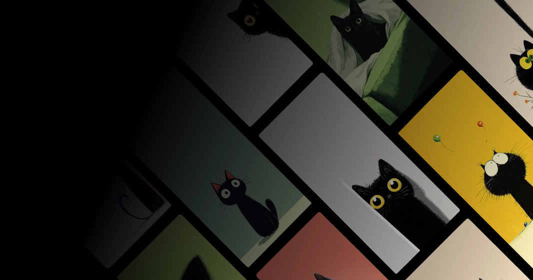 The Quiet Charm of a Black Cat: Minimalist Art for Calm and Curiosity