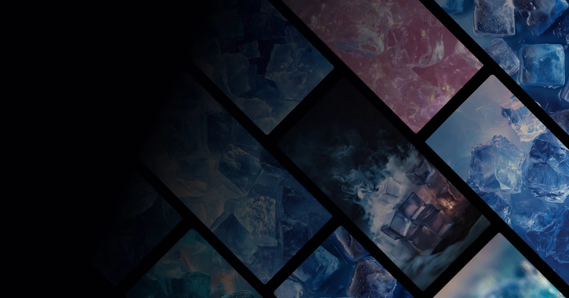 Serene Ice Crystals: Aesthetic Blue and Pink Translucent Ice Themes for Calm Digital Environments