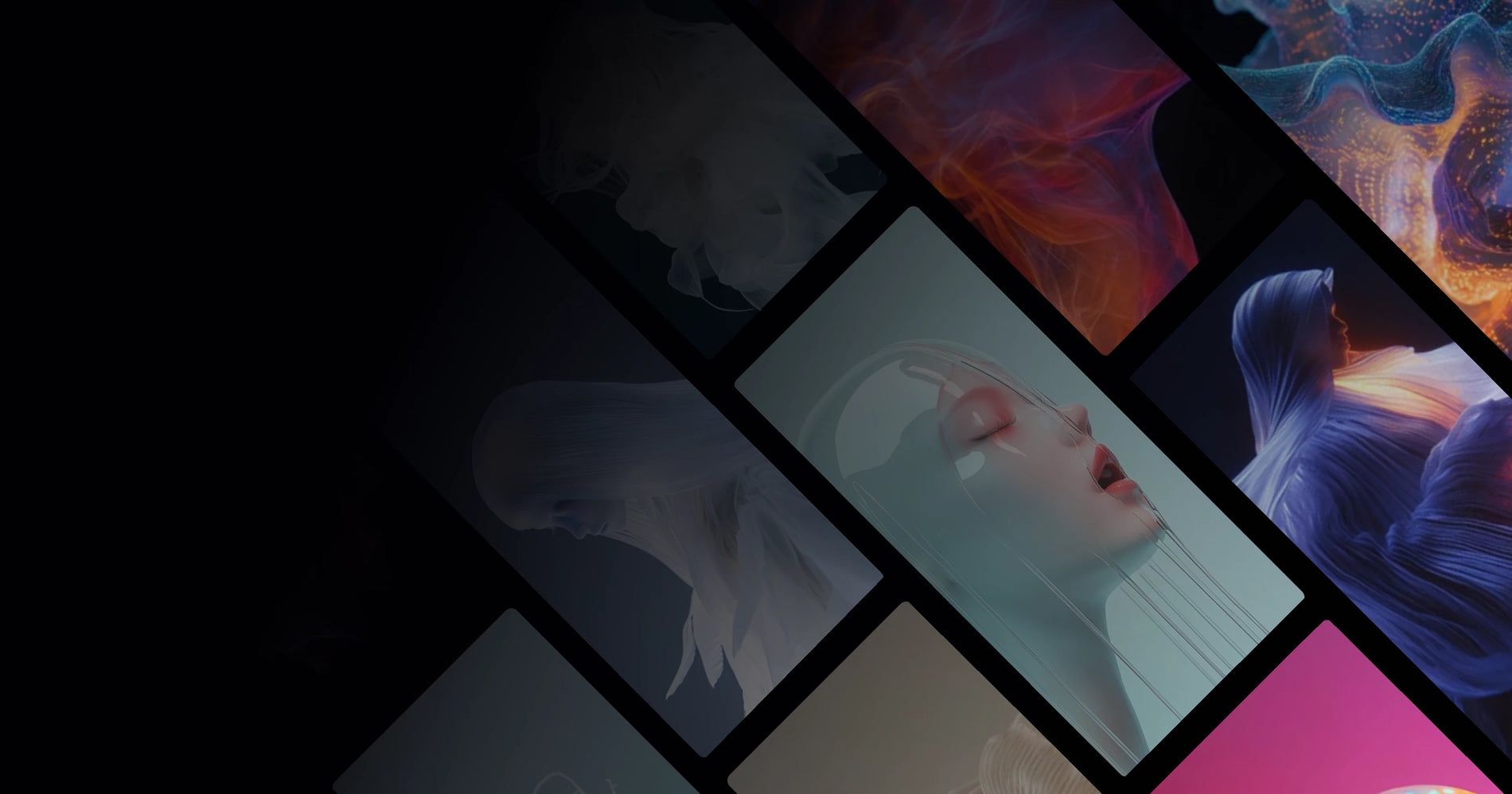 Abstract Light Forms and Ethereal Human Figures in Digital Art