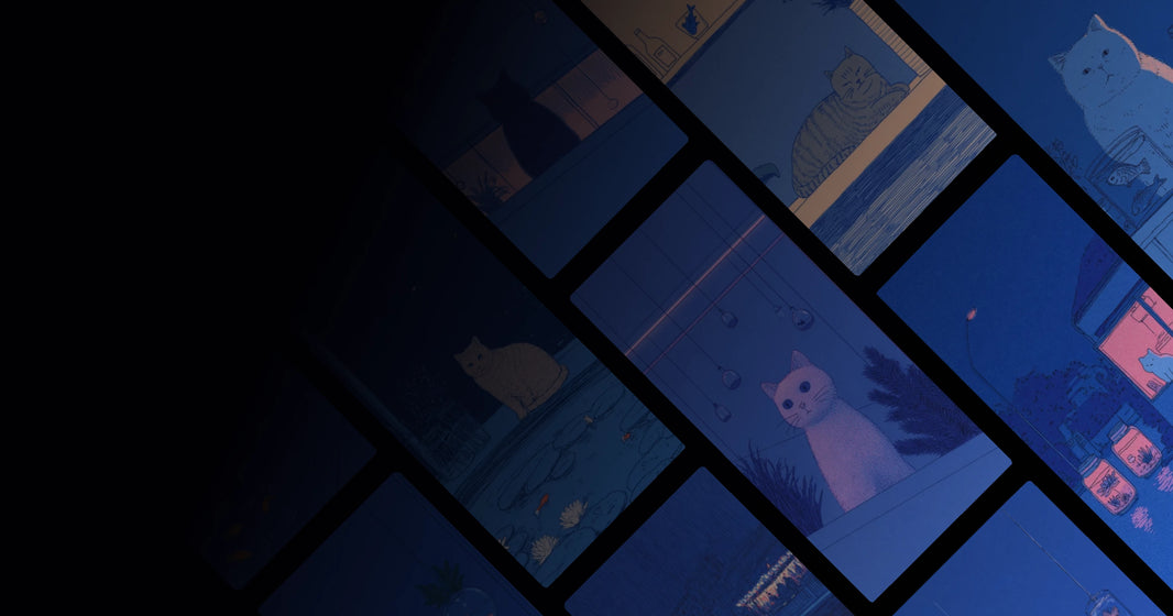 Calm Blue-Toned Cats in Quiet Moments — Artistic Expression of Stillness and Reflection