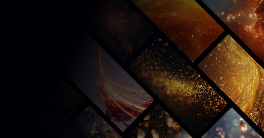 Golden Crystal and Lava Aesthetic Artwork with Cosmic Energy Motifs