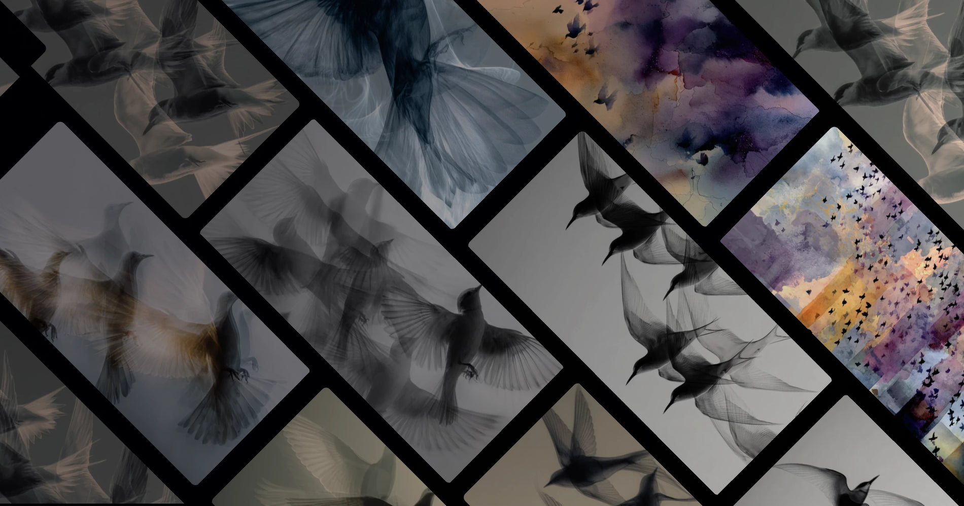 Ethereal Flight of Birds – Minimalist Nature Art Inspired by Movement and Silence