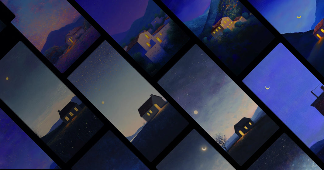 Serene Moonlight Homes: Artistic Nightscapes Evoking Peace and Inner Stillness