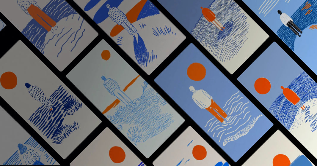 The Quiet Journey: Minimalist Art of Solitary Walkers in Abstract Landscapes