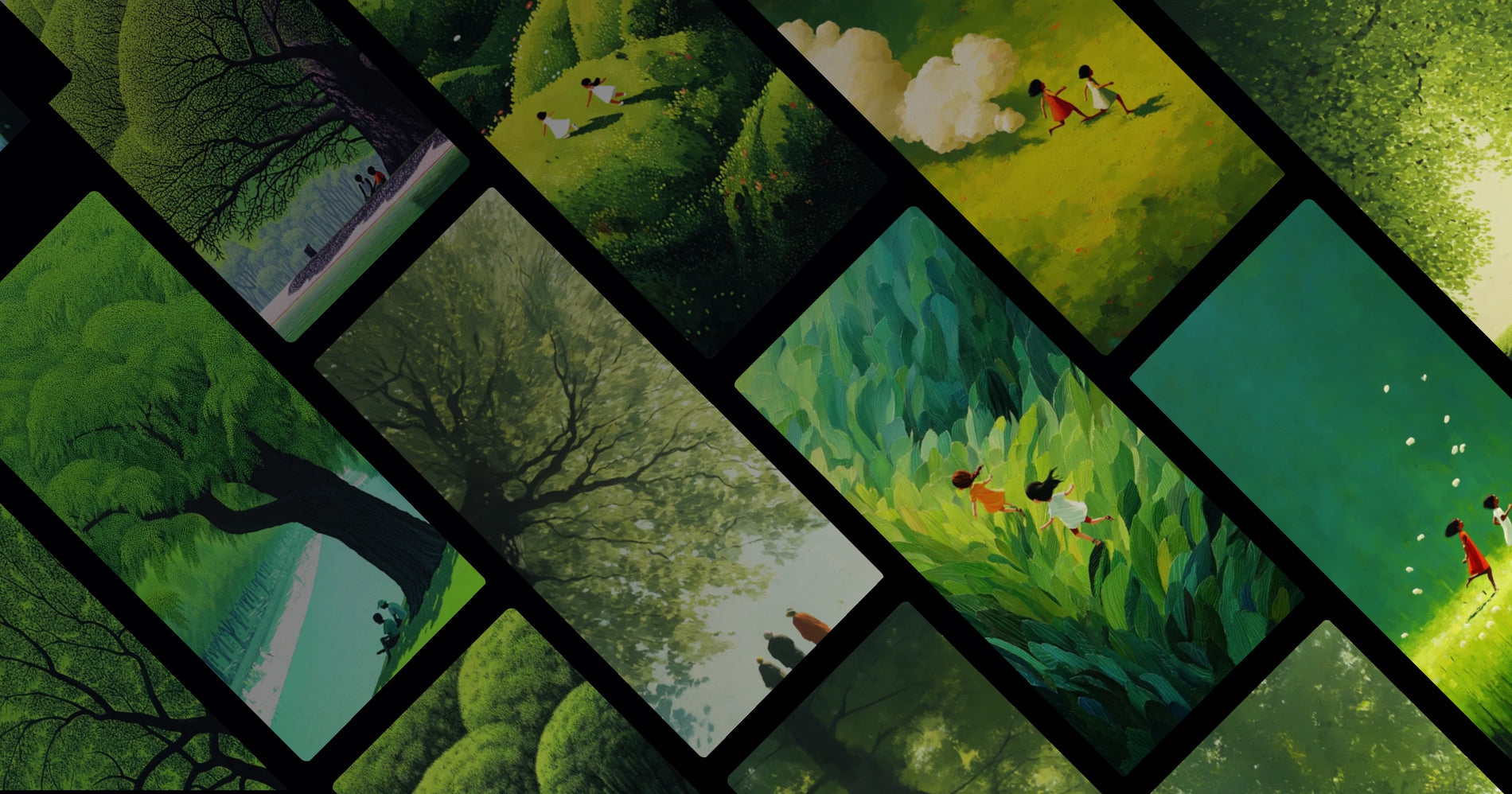 Childhood and Nature: A Visual Journey Through Trees and Light