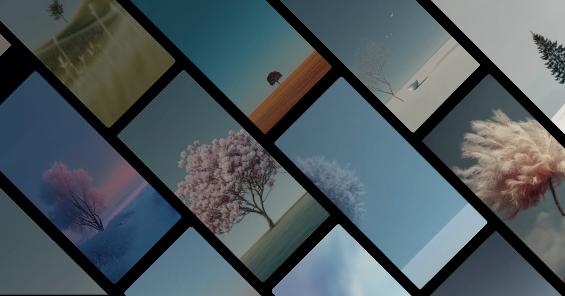 Minimalist Solitary Tree Art: Nature's Quiet Presence in Serene Landscapes