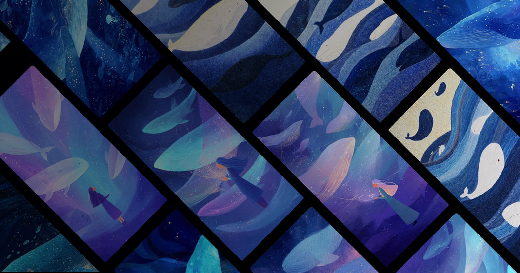 Whales and Stars: Ethereal Ocean Art Featuring Cosmic Marine Life