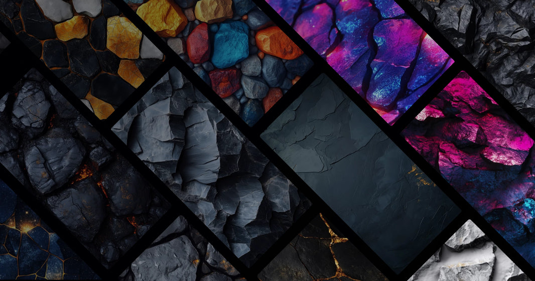 Earth Meets Light: A Collection of Textured Stone Surfaces in Moody and Vibrant Tones