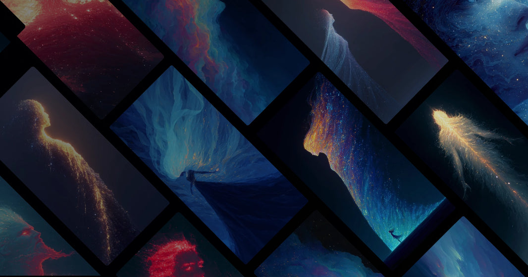 Cosmic Breath: Ethereal Human Forms in Stellar Light