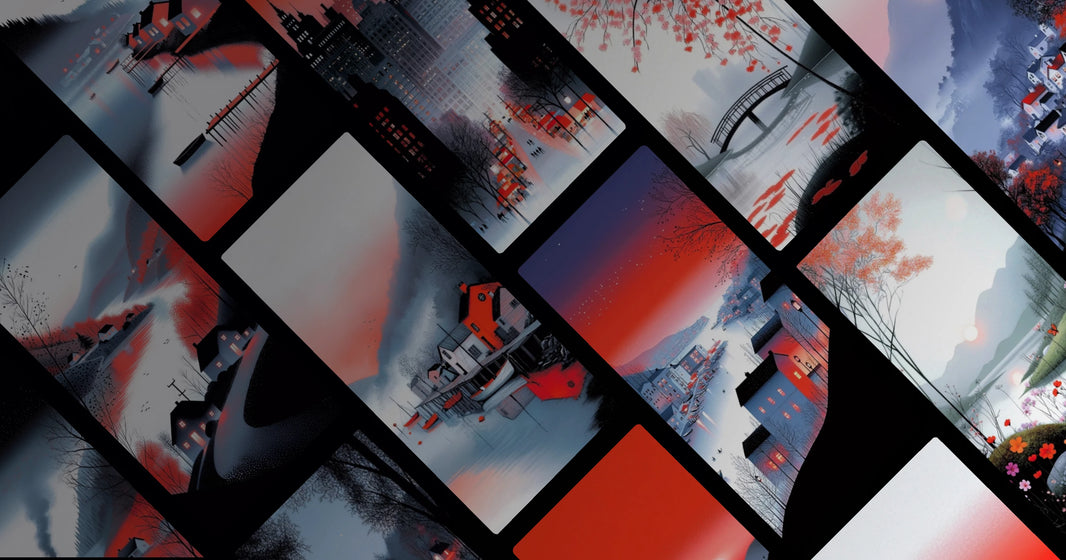 Red and Stillness: Artistic Harmony Between Nature and Urban Life