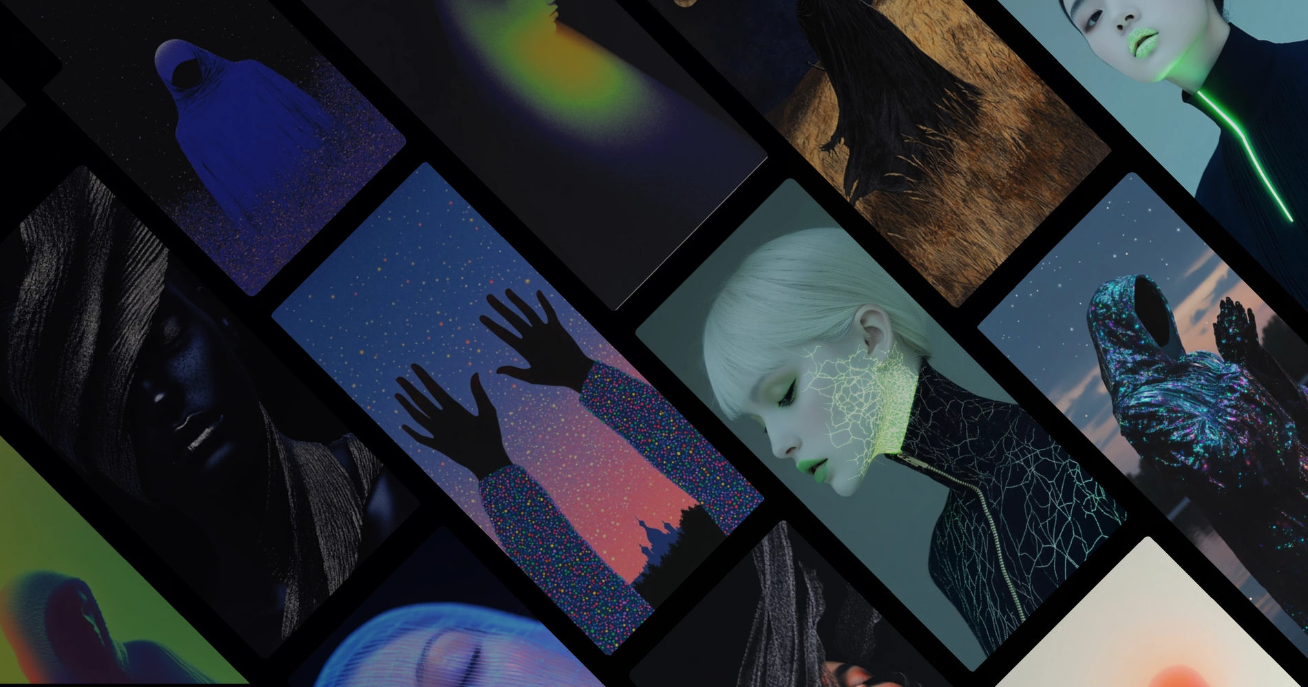 Neon and Stardust: A Fusion of Technology and Nature in Visual Expression