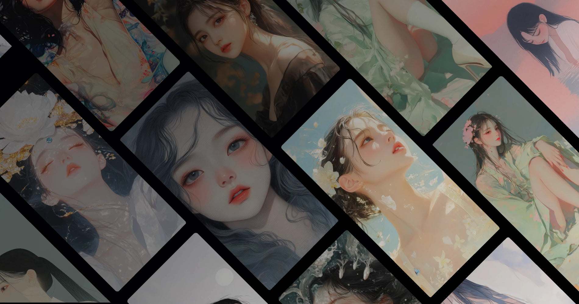 Serene Eastern Beauty: Ethereal Women in Soft Light and Nature