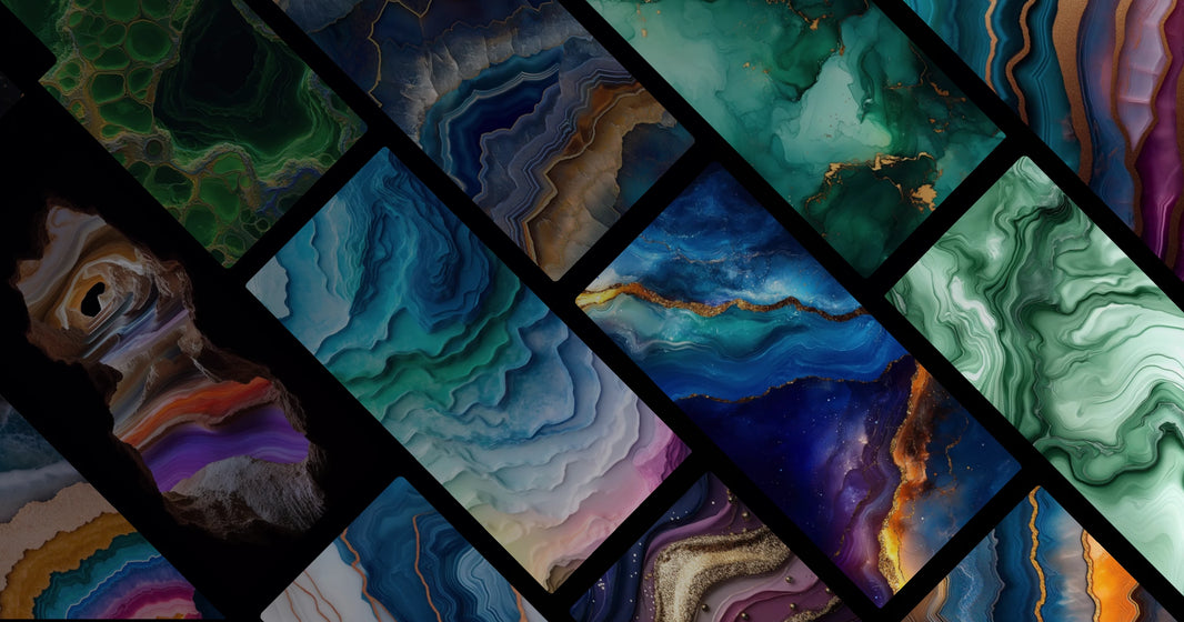 Ethereal Stone Patterns Inspired by Earth's Depths – A Visual Journey Through Color and Form