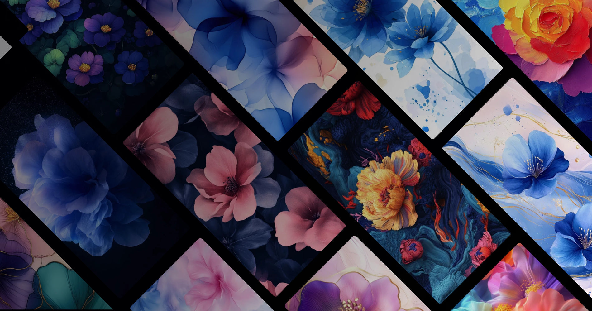 Emotional Floral Art Collection: Expressive Colors and Symbolic Blossoms