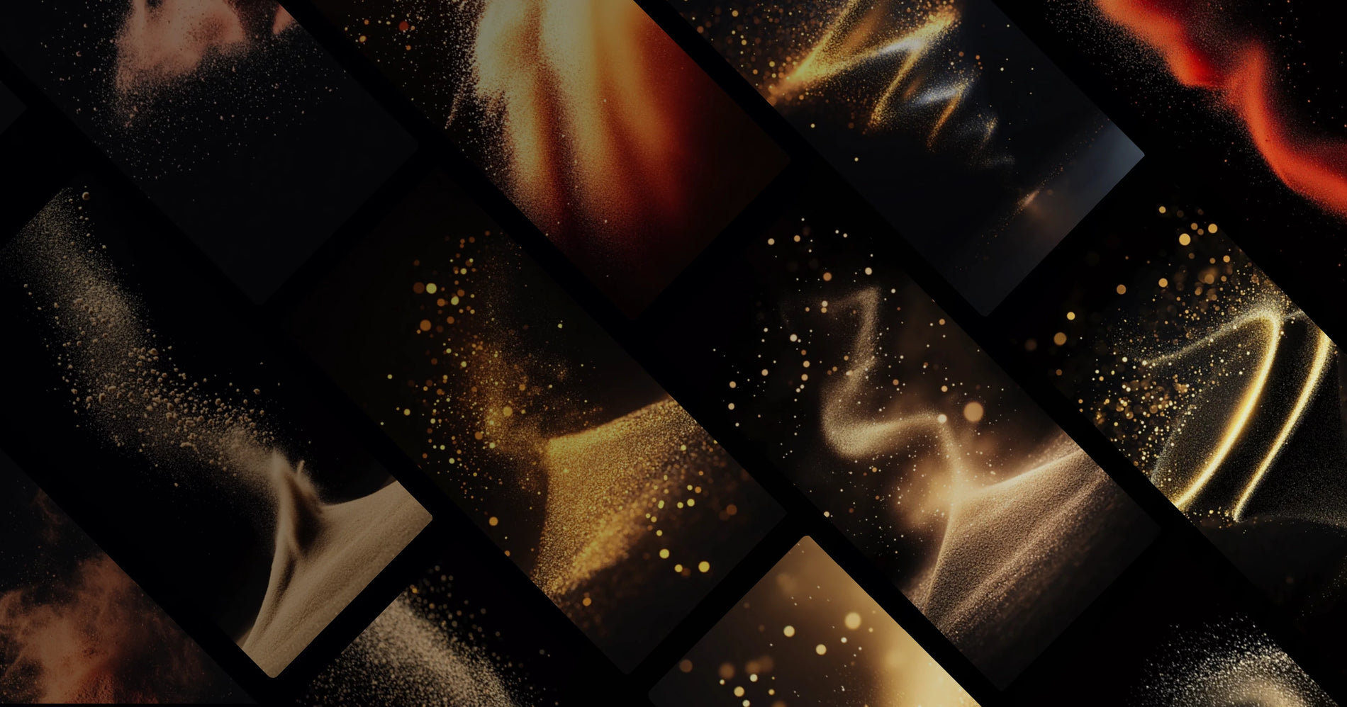 Ethereal Golden Dust Flow – Abstract Light Art for Serene Atmospheres