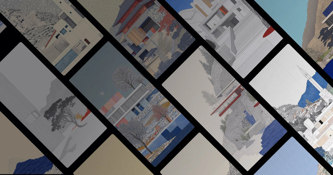 Harmony Between Modern Homes and Nature – Serene Architectural Artwork