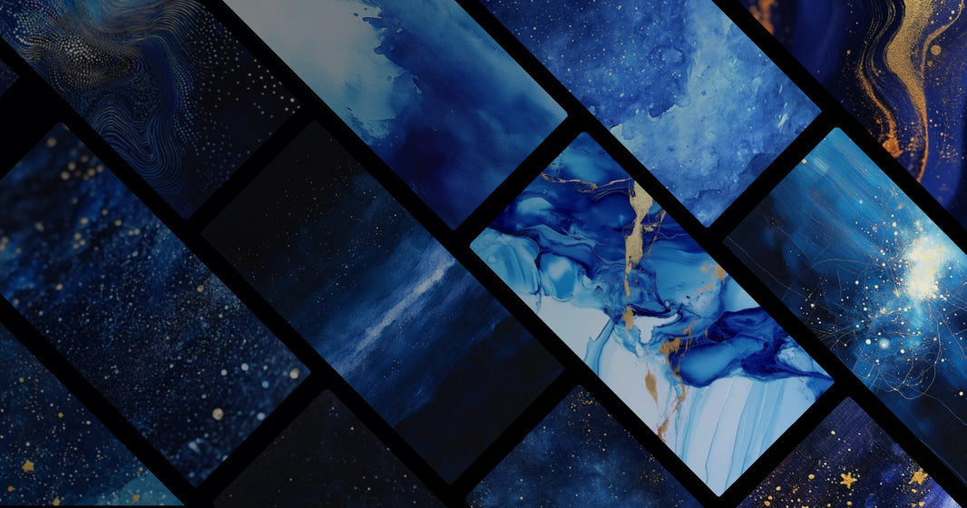 Celestial Blues and Golden Dust: An Emotional Journey Through Abstract Night Skies