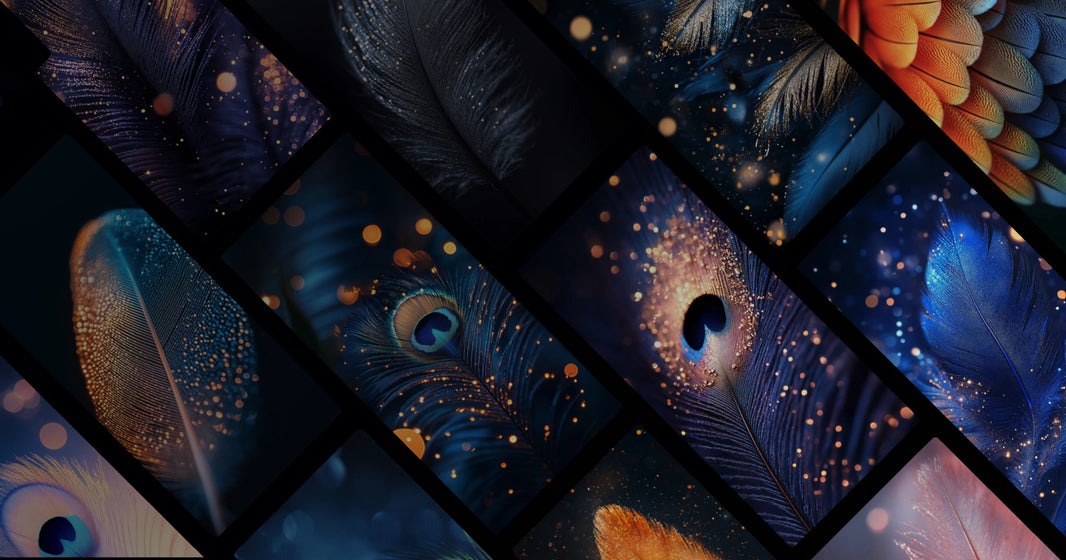 Celestial Feather Artwork: A Blend of Natural Beauty and Digital Elegance