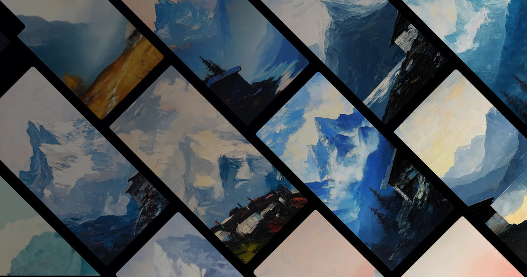 Alpine Serenity: Mountain and Cabin Art Collection