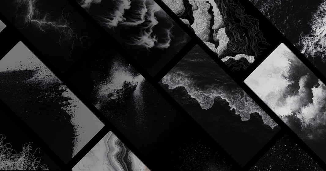 Monochrome Universe: Where Ocean Meets Nebula in Minimalist Art