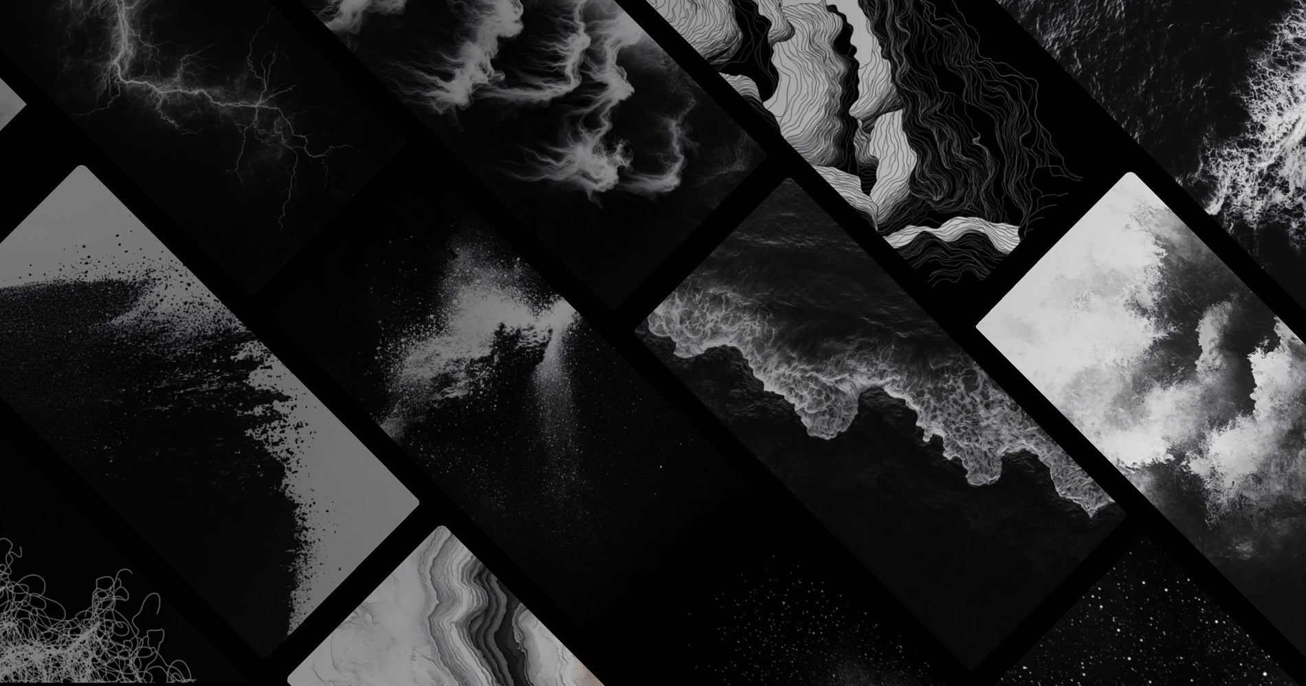 Monochrome Universe: Where Ocean Meets Nebula in Minimalist Art