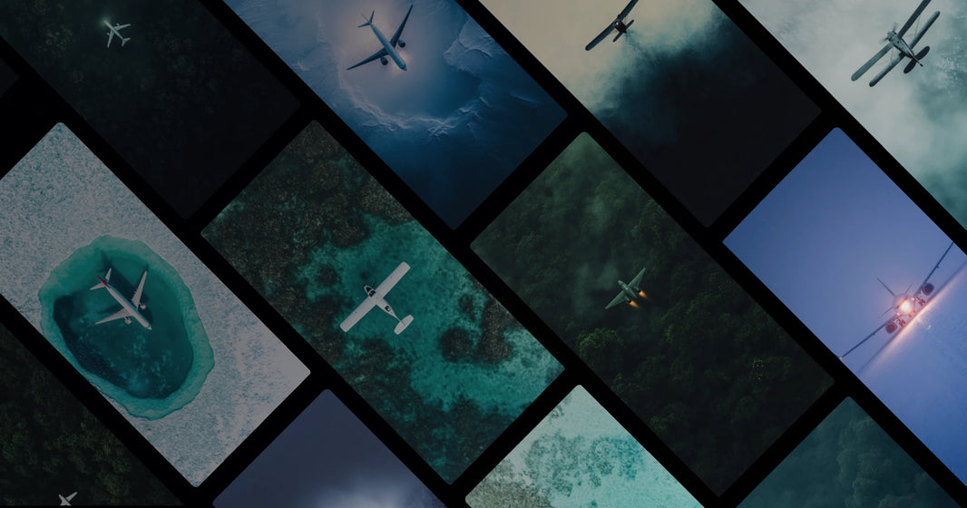 Solitary Flight Over Nature: Aircraft in Clouds, Jungle, and Snow