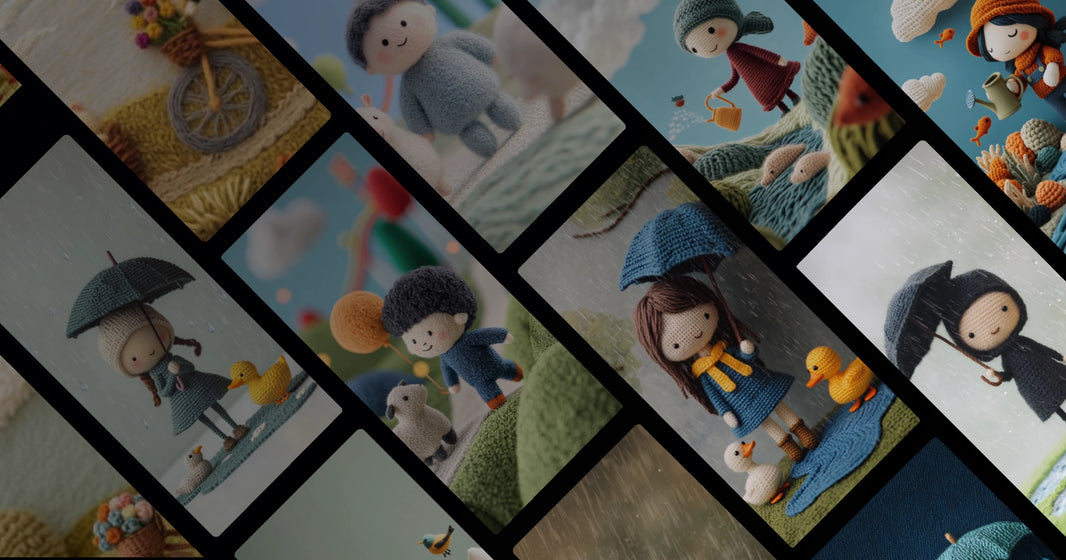 Whimsical Knitted Characters in a Soft Fantasy World