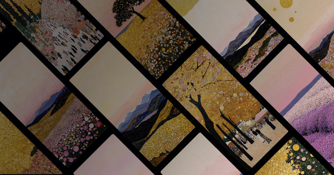 Golden Landscapes and Blooming Meadows: A Klimt-Inspired Journey Through Nature and Symbolism