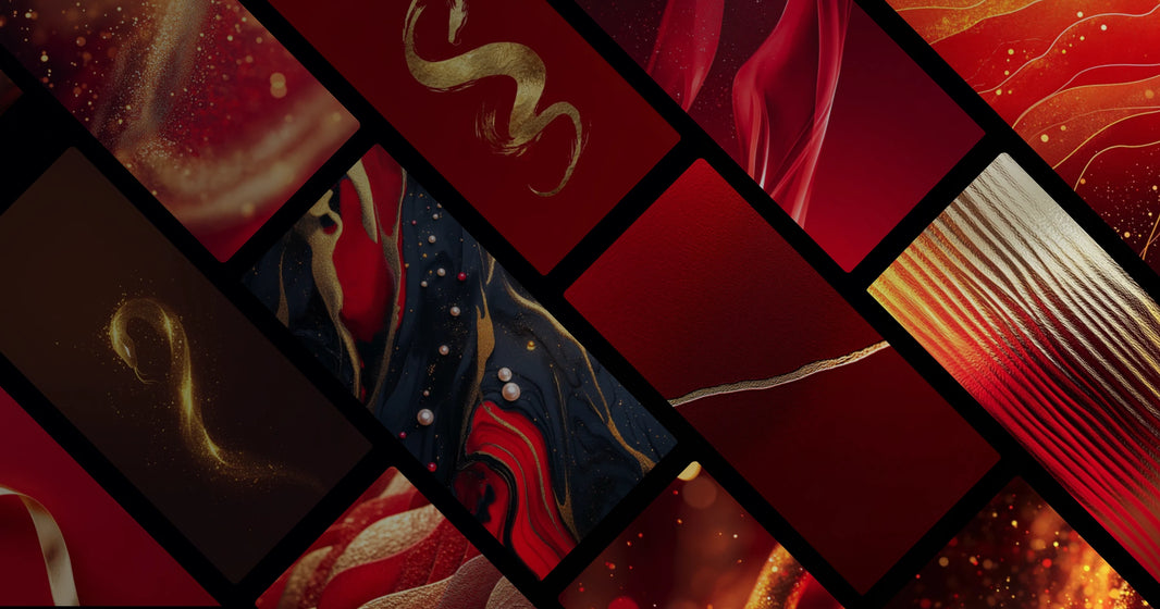 Elegant Red and Gold Design Inspired by Eastern Symbolism and Celestial Motifs