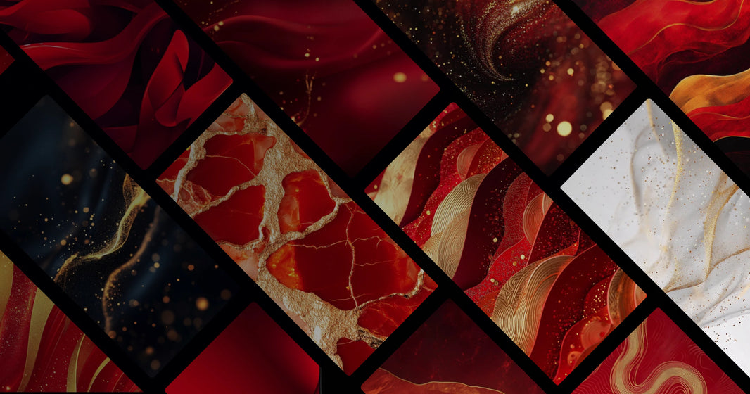 Elegant Red and Gold Flow Patterns: A Fusion of Cultural Heritage and Contemporary Design