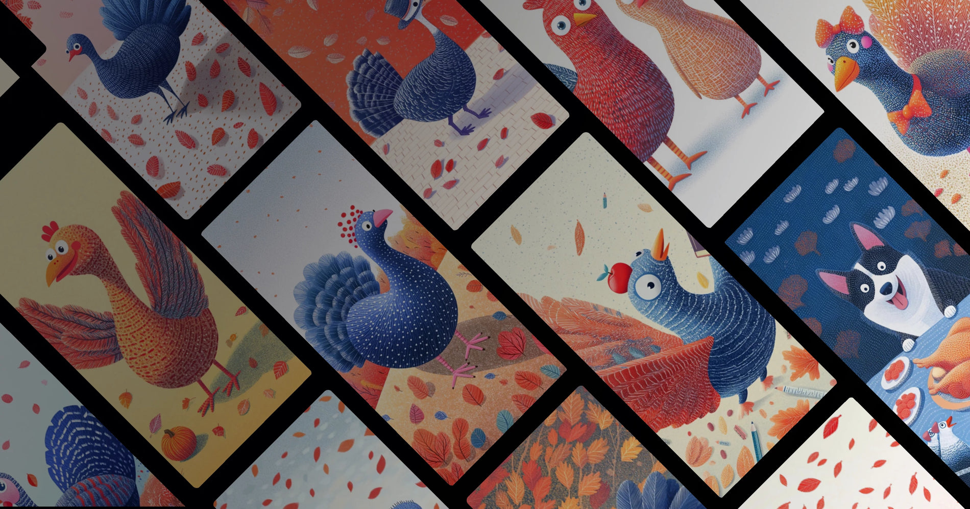 Whimsical Turkey Art: Celebrating Autumn and Family Through Playful Animal Imagery