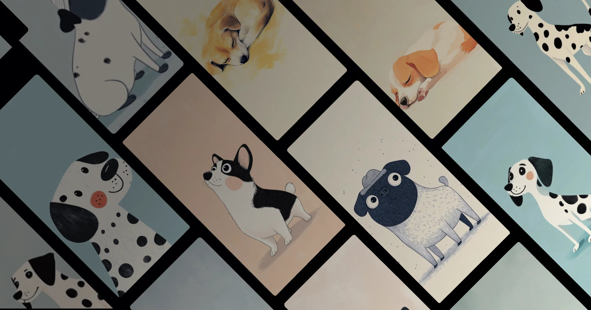 Cute Pet Healing: Animal Emotion Art for Modern Calm and Emotional Connection