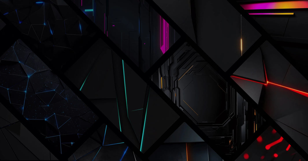 Minimal Dark Aesthetic with Glowing Edges and Futuristic Geometry
