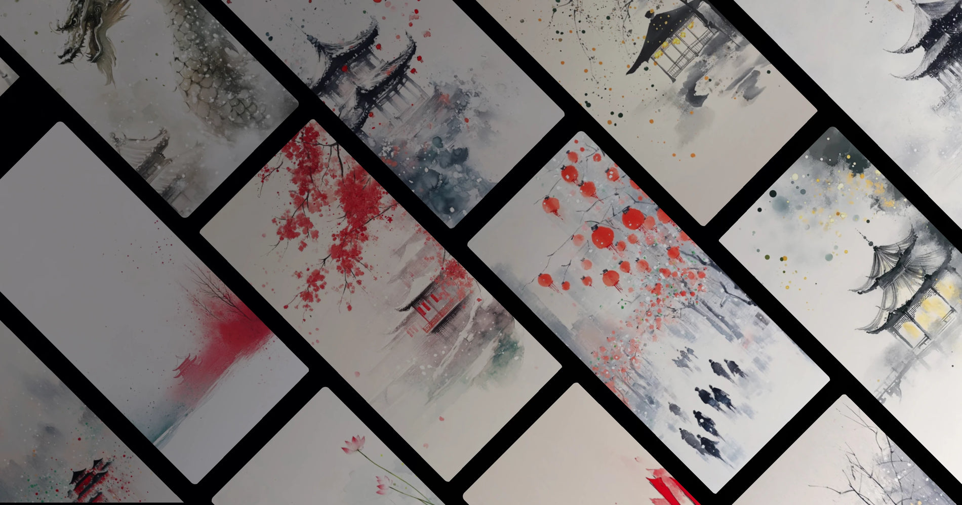 Winter Garden Pavilions and Red Lanterns: An Eastern Aesthetic Journey