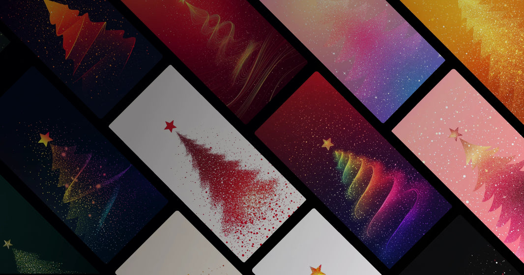Festive Tree Art: From Glittering Gold to Cosmic Rainbow Holiday Designs