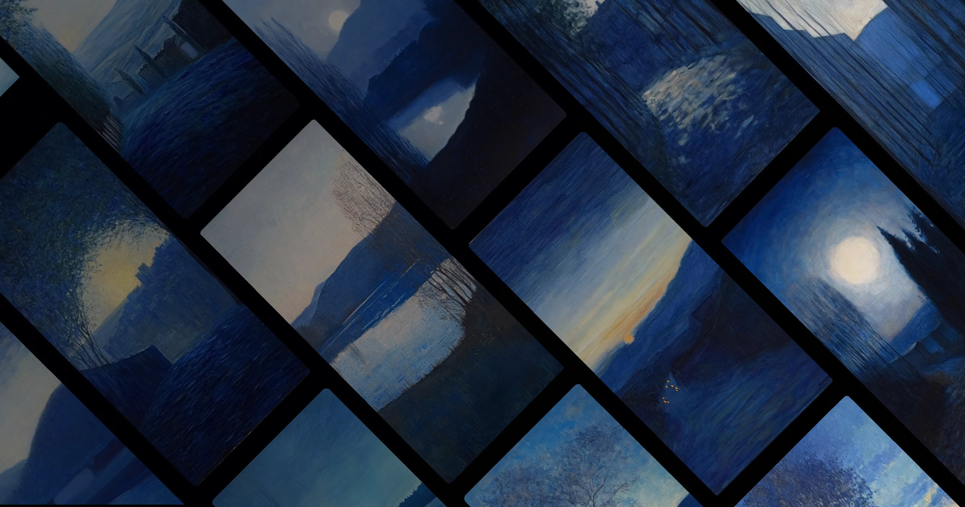 Blue Hour Serenity: Nature's Quiet Moments in Deep Blue Tones