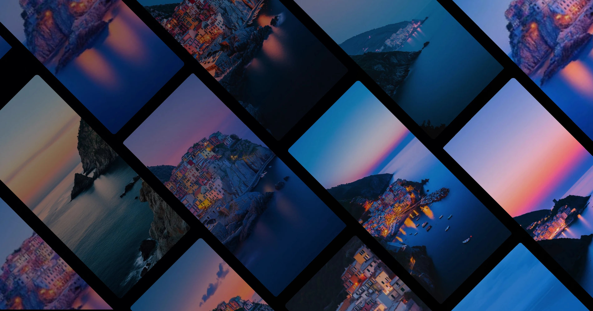 Night Lights on the Cliff: Mediterranean Village Serenity