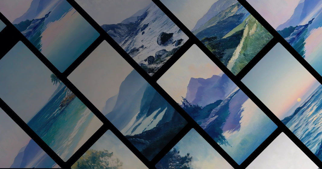 Serene Mountain and Ocean Views — Calm Nature Art for Mindful Spaces