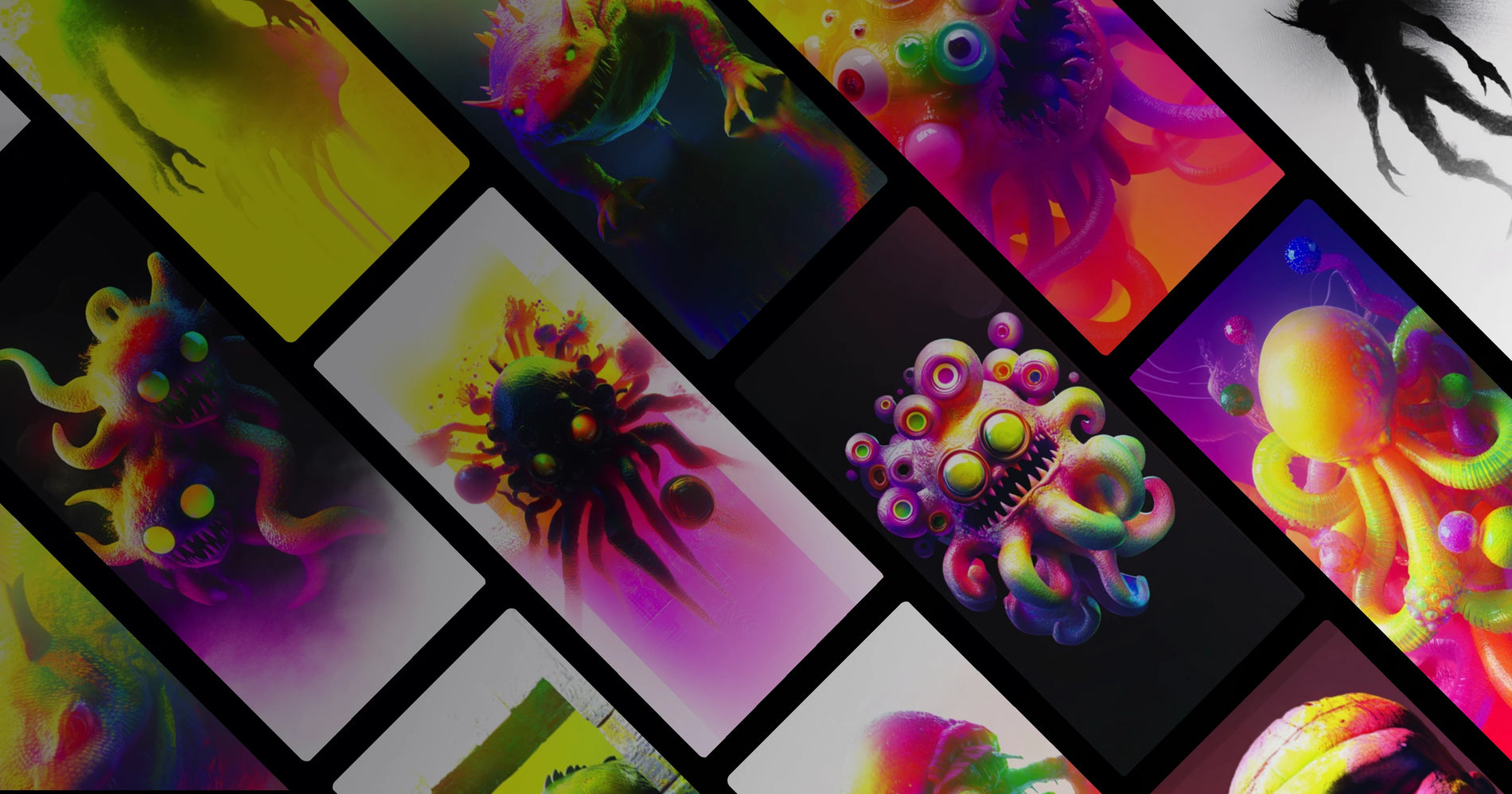 Vibrant Digital Monsters: A Journey Through Imaginary Life Forms