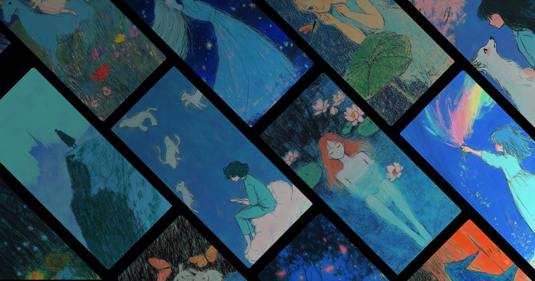 Dreamlike Blue Girl Fantasy Art – Ethereal Nature and Magical Moments
