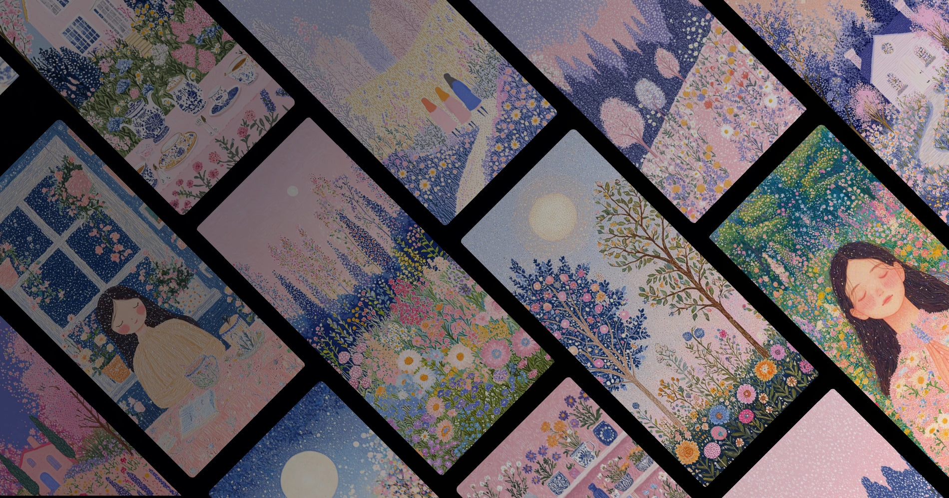 Serene Flower Fields and Quiet Reflections: A Visual Journey Through Nature's Embrace