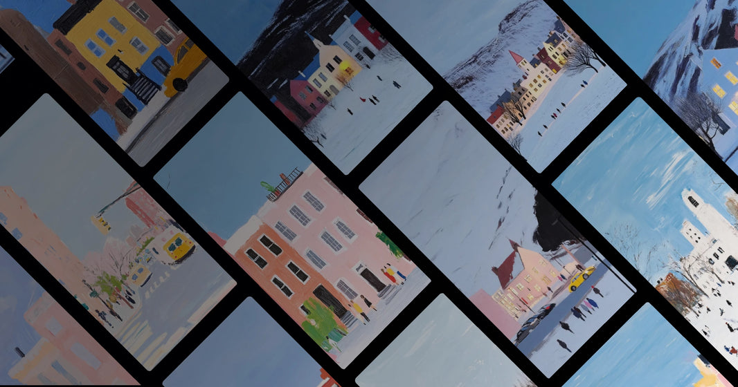 Winter Town Vibes: Nordic Colorful Homes in Snowy Landscapes