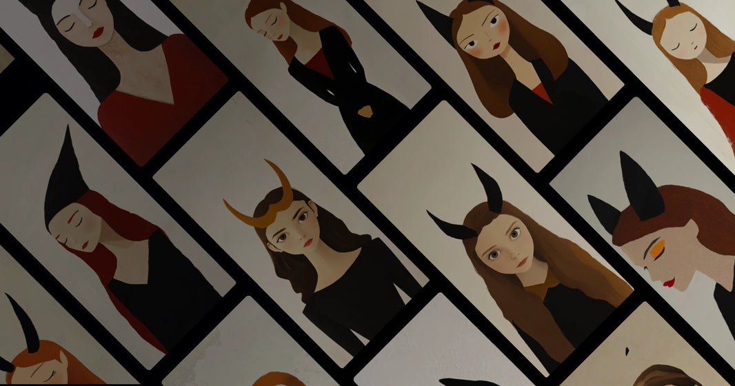 Horns and Silence: A Visual Exploration of Feminine Symbolism and Inner Strength