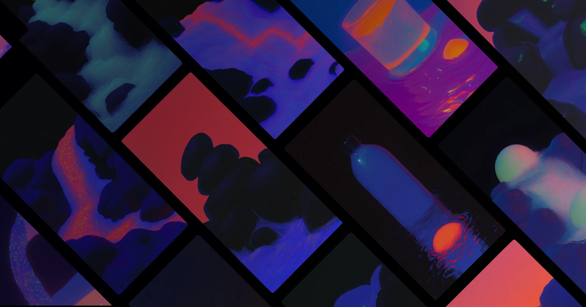 Glowing Rock Landscapes and Liquid Light Art – Digital Nature for Modern Meditation