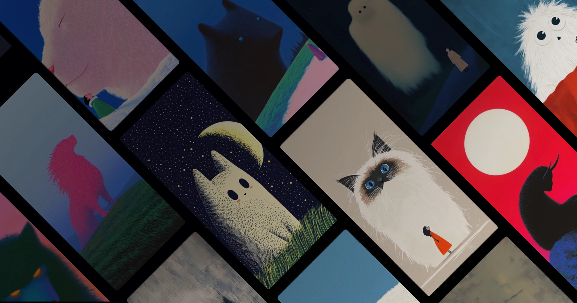 Child and Giant Beast: Whimsical Fantasy Art for Calm and Wonder