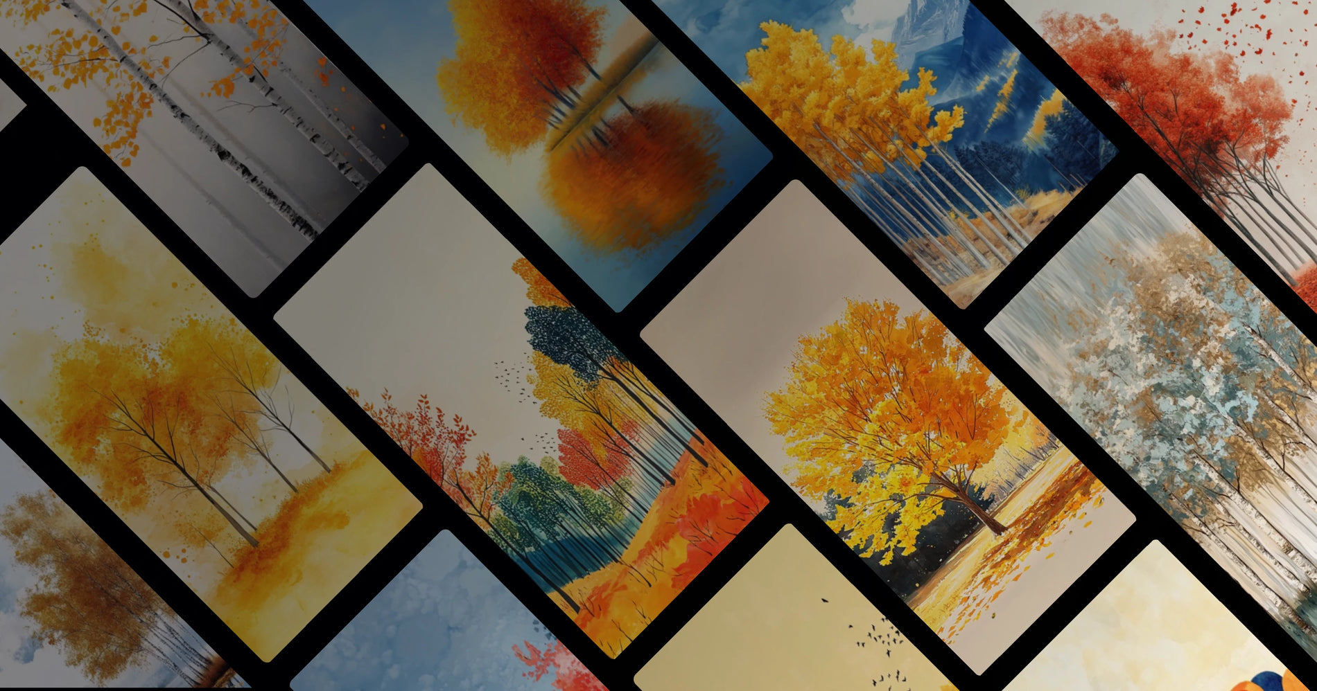 Autumn Forest: A Palette of Gold, Red, and Blue
