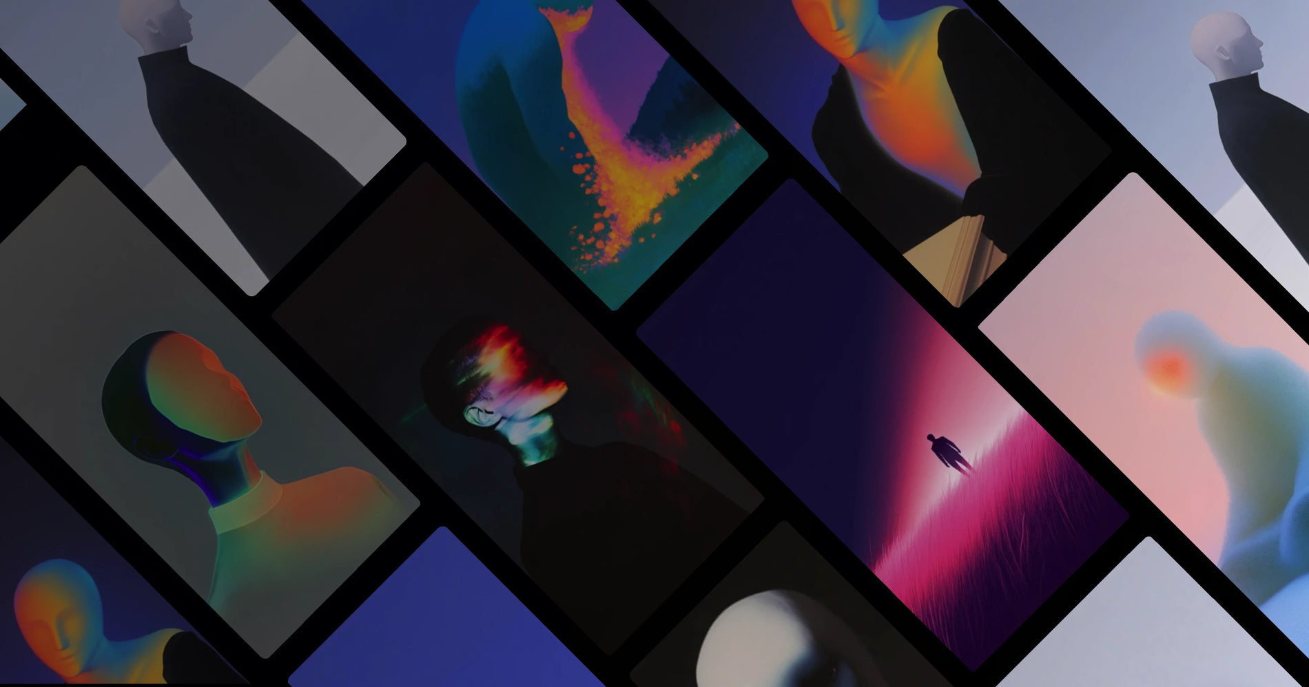 Abstract Humanoid Sculptures: A Journey Through Color and Form