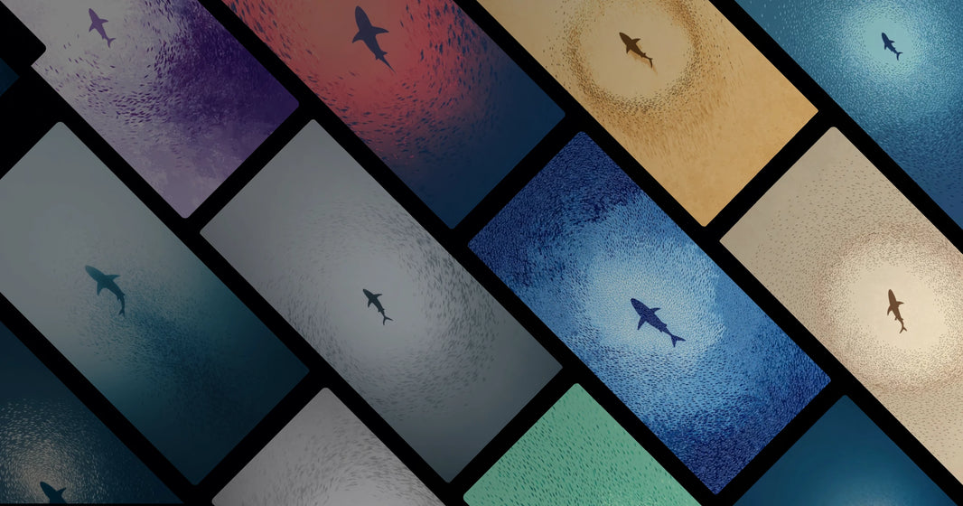 Solitude in the Deep: Shark and School of Fish